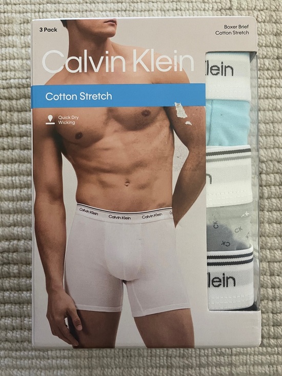Calvin Klein Other - Calvin Klein Men's Cotton Stretch Boxer Briefs - White, Light Blue, Gray LARGE